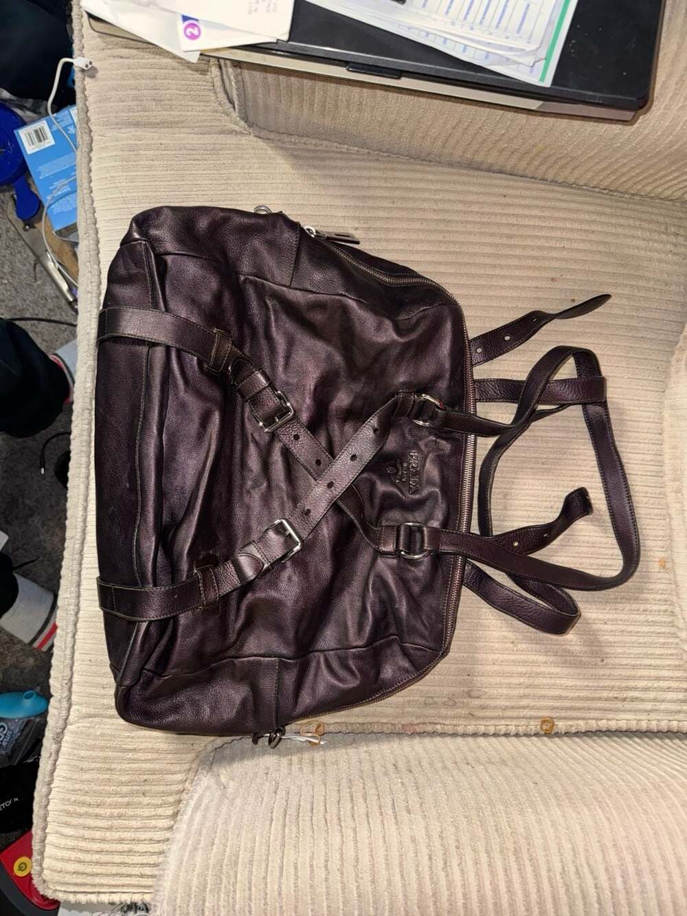 **VINTAGE** Prada Nappa Leather Mordore - Metallic Brown Color